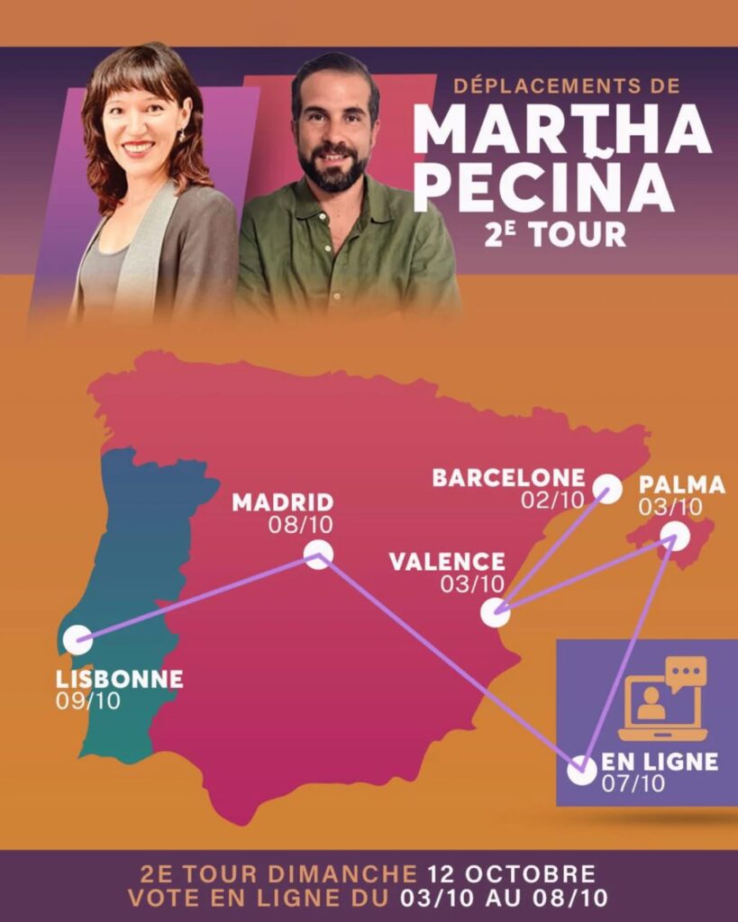 Les déplacements de campagne du 2e tour de Martha Peciña