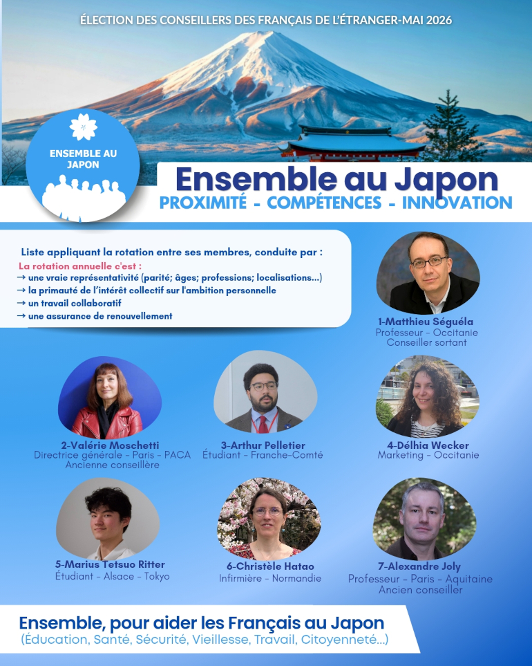 Matthieu Seguela, t&ecirc;te de liste &laquo; Ensemble au Japon &raquo;