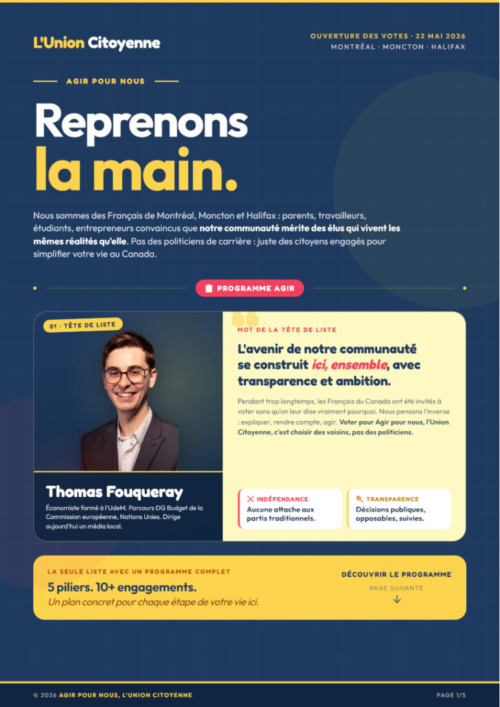 Profession de foi de Thomas Fouqueray, t&ecirc;te de liste &laquo; Agir pour nous, l'union citoyenne &raquo;