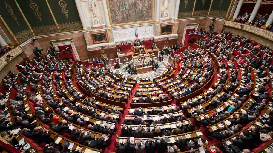 Séance dans l'hémicycle de l'Assemblée nationale
