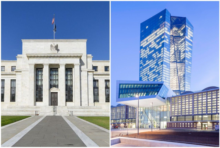 Le si&egrave;ge de la FED et le si&egrave;ge de la BCE