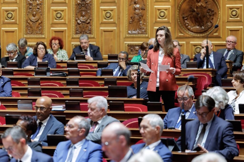 Sophie Briante Guillemont s'exprimant dans l'h&eacute;micycle du S&eacute;nat