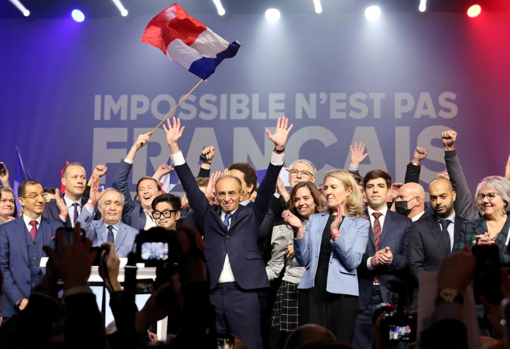 Les soutiens d'Eric Zemmour ce dimanche à Villepinte, notamment Jean Messiha, Joachim Son-Forget, Laurence Trochu et Jacline Mouraud