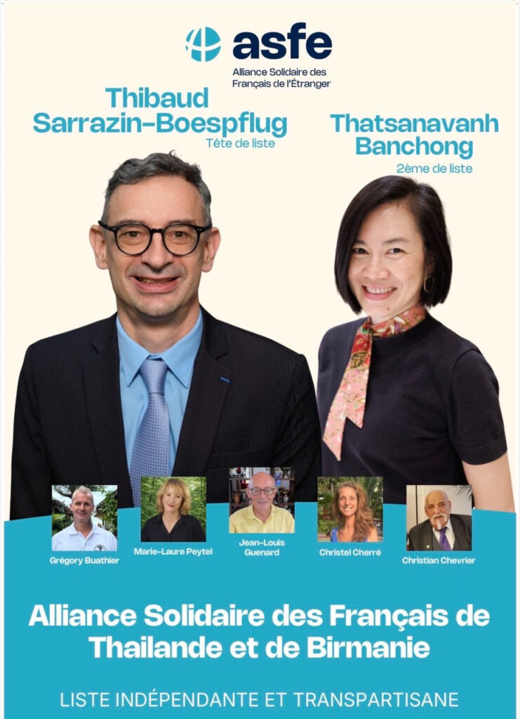 Thibaud Sarrazin-Boespflug, t&ecirc;te de liste ASFE &ndash; Alliance Solidaire des Fran&ccedil;ais de Tha&iuml;lande et de Birmanie
